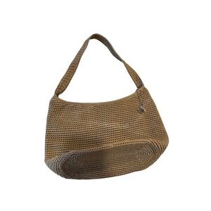 The Sak Sequoia Women's Handbag Brown Crochet Pockets Shoulder Strap Hobo Bag